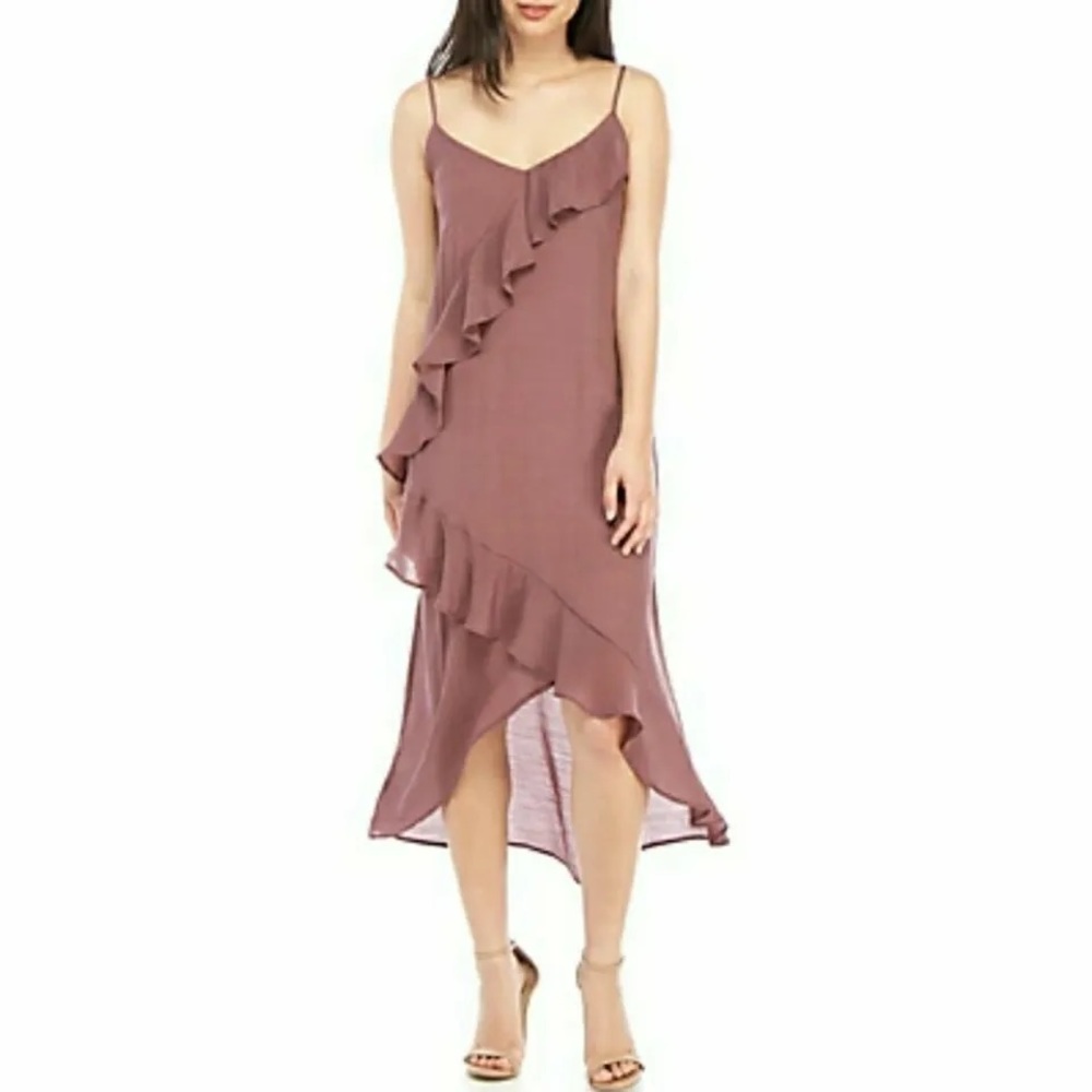 June & Hudson Green Ruffle Midi Dress Size XL